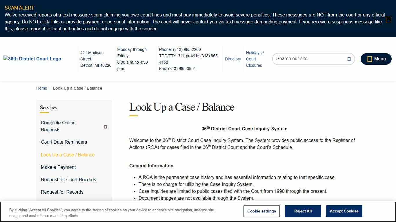 Look Up a Case / Balance
