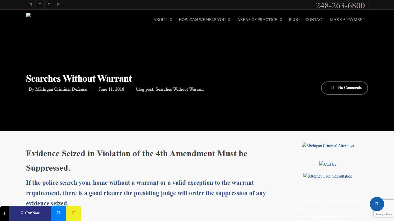 Search Without a Warrant - We are NOT Afraid to Win!